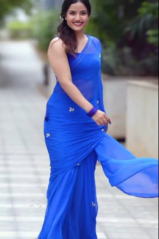 Azure Whisper Saree
