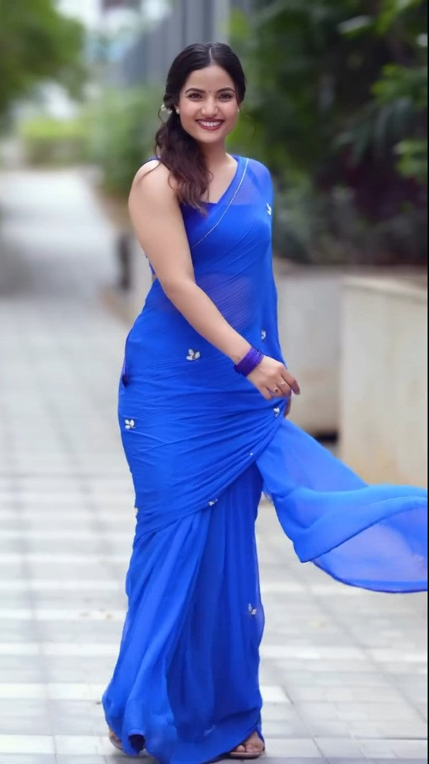 Azure Whisper Saree