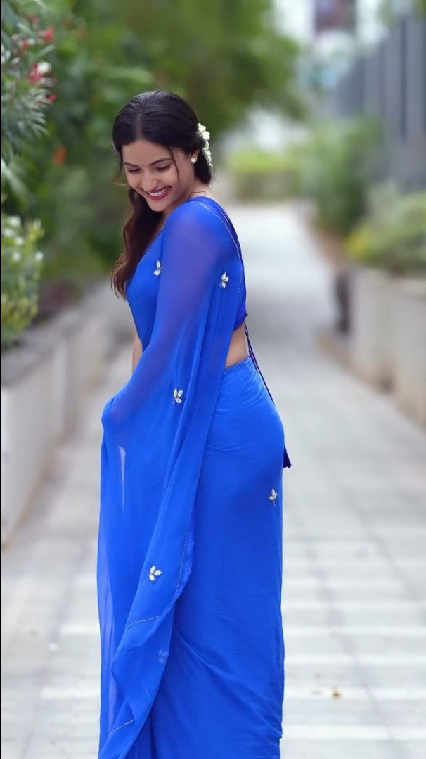Azure Whisper Saree