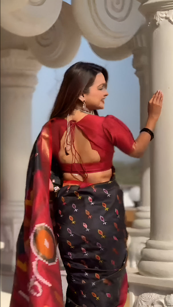 Midnight Ikat Majesty Saree