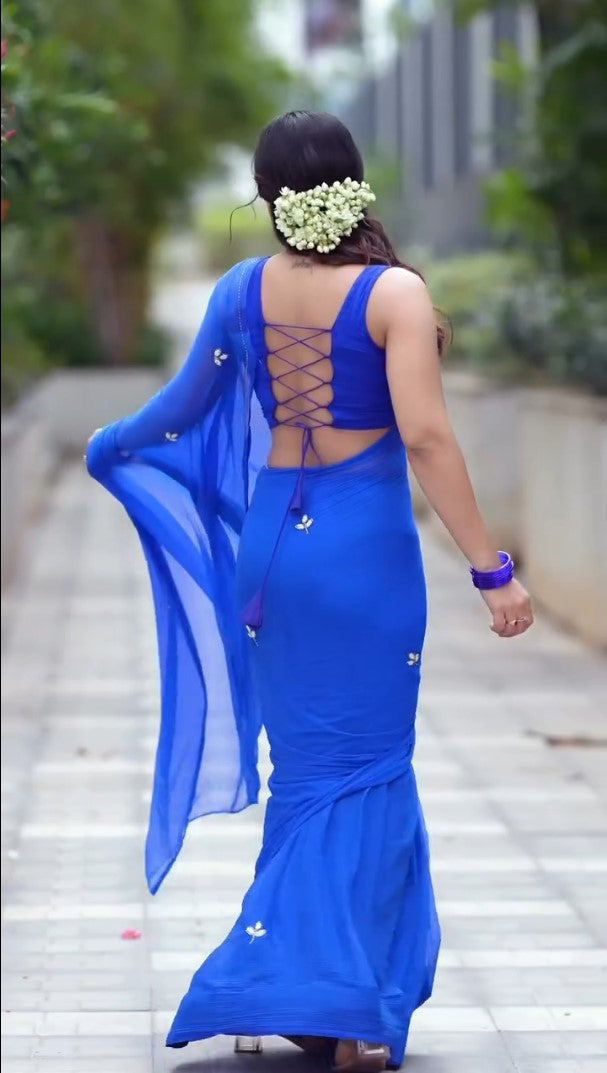 Azure Whisper Saree