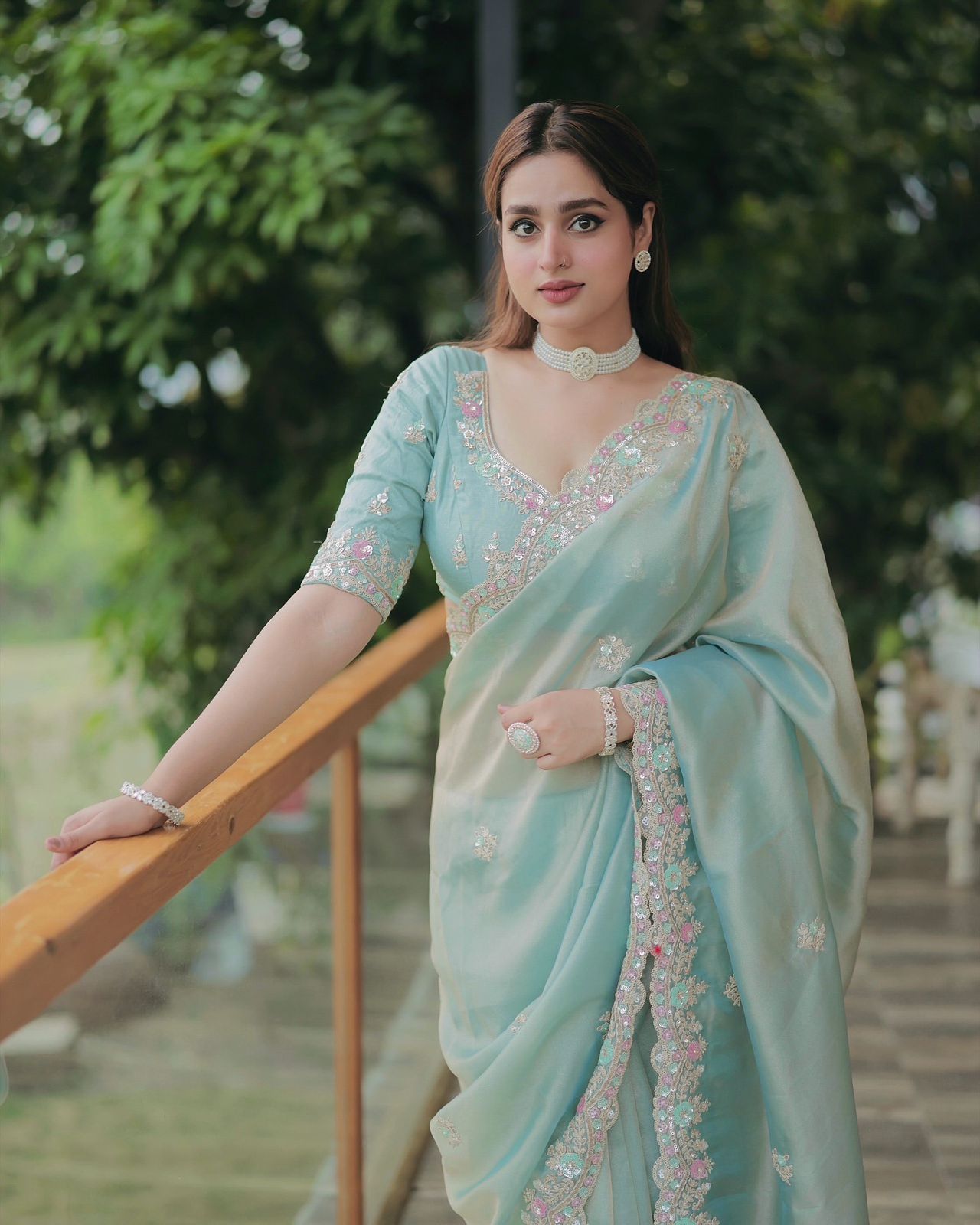 Seraphic Charm With Embroidered Grace