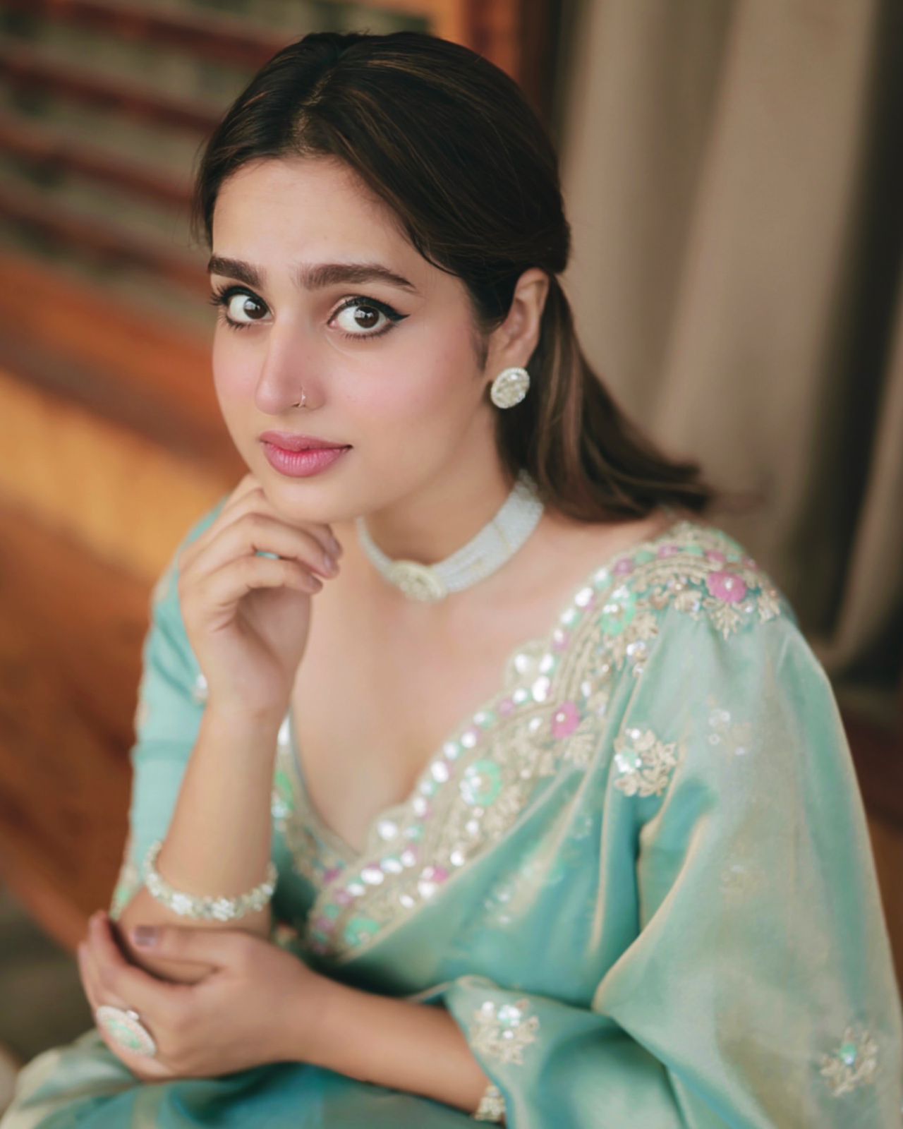 Seraphic Charm With Embroidered Grace