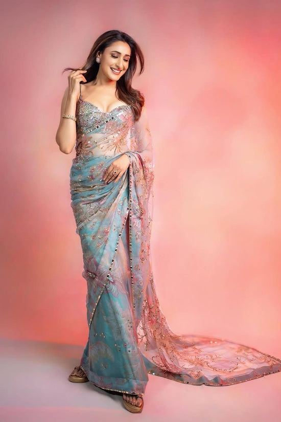 Digital Printed Tebby Silk Saree