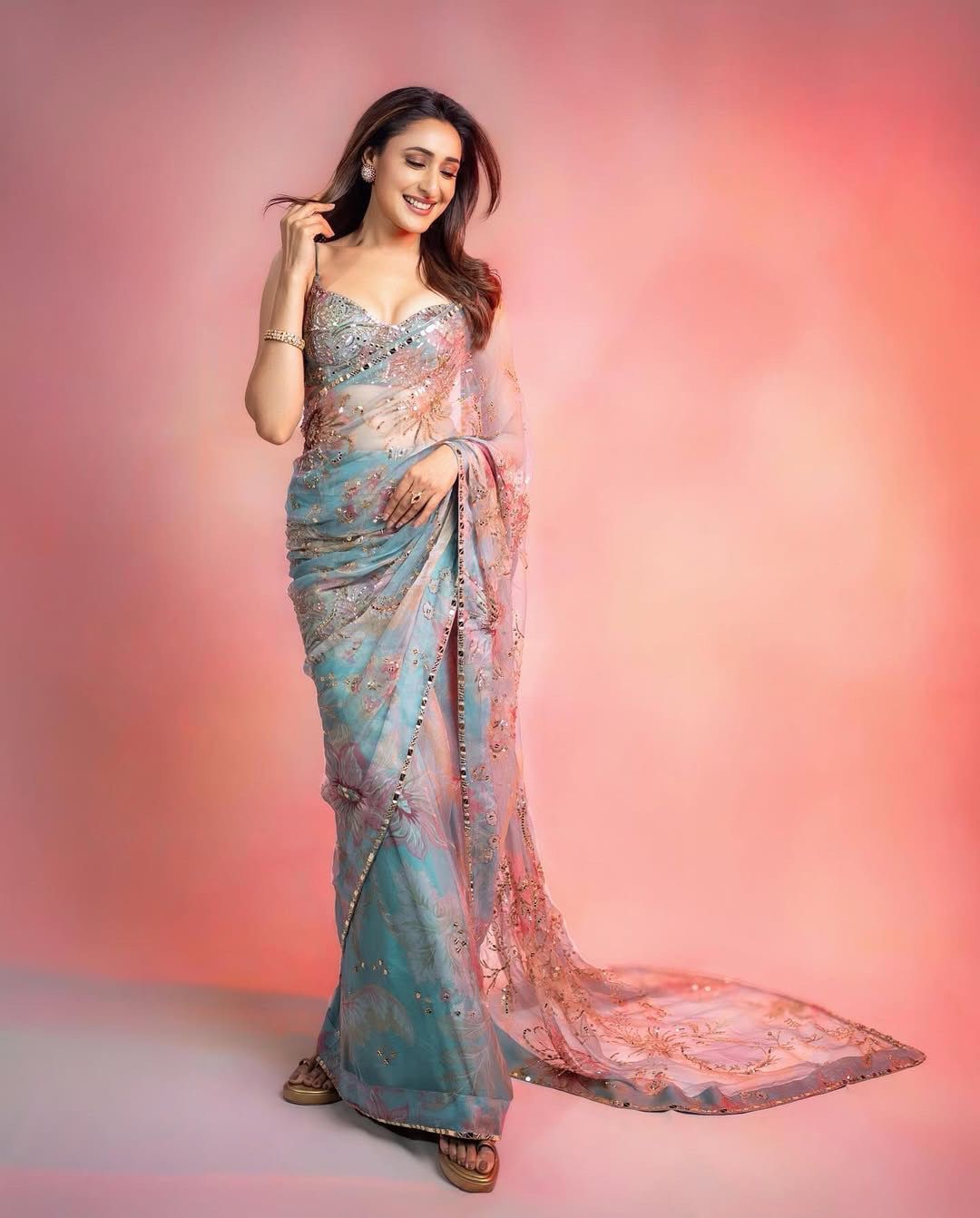 Digital Printed Tebby Silk Saree