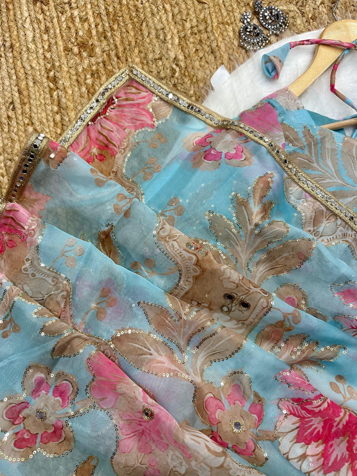Digital Printed Tebby Silk Saree