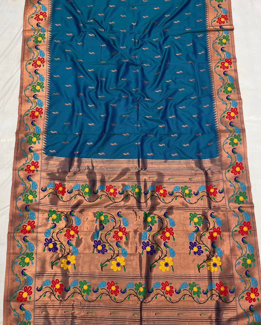 Majestic Floral Symphony Silk Saree