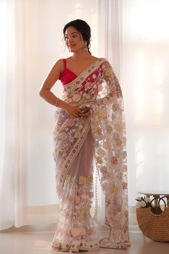 Whispering Blooms Net Embroidered