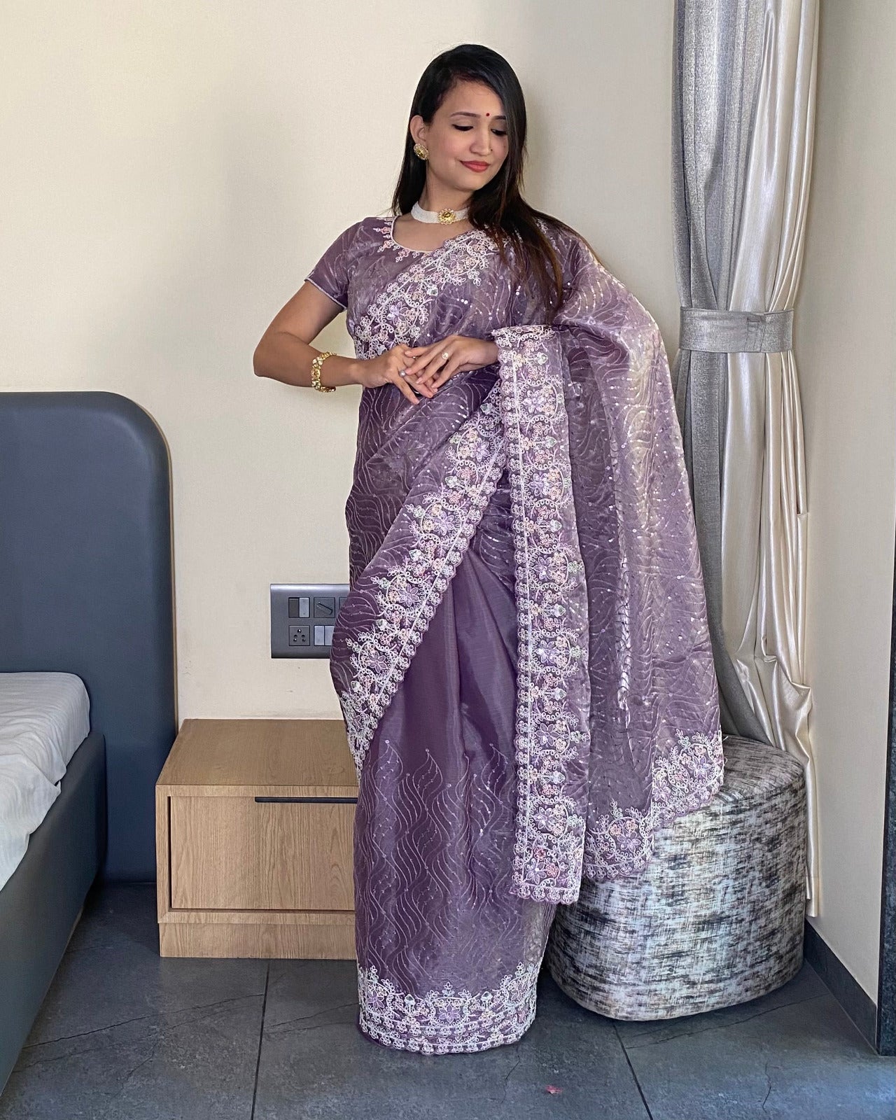 Graceful Essence Embroidered Saree