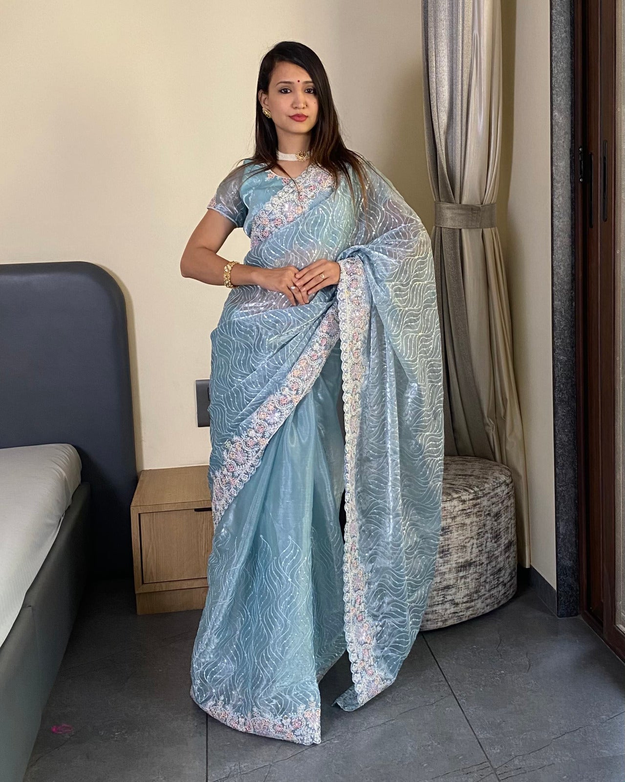 Graceful Essence Embroidered Saree
