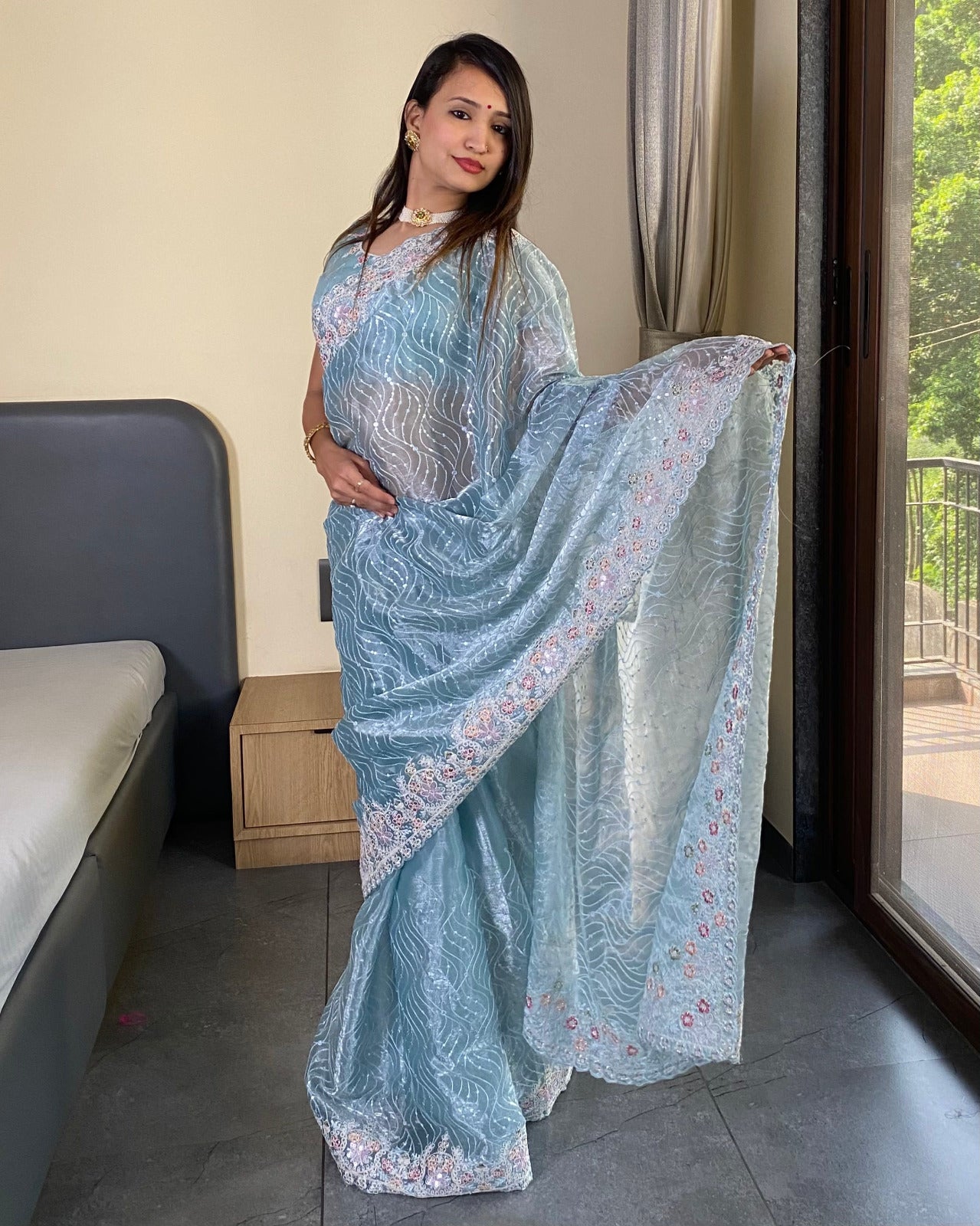 Graceful Essence Embroidered Saree