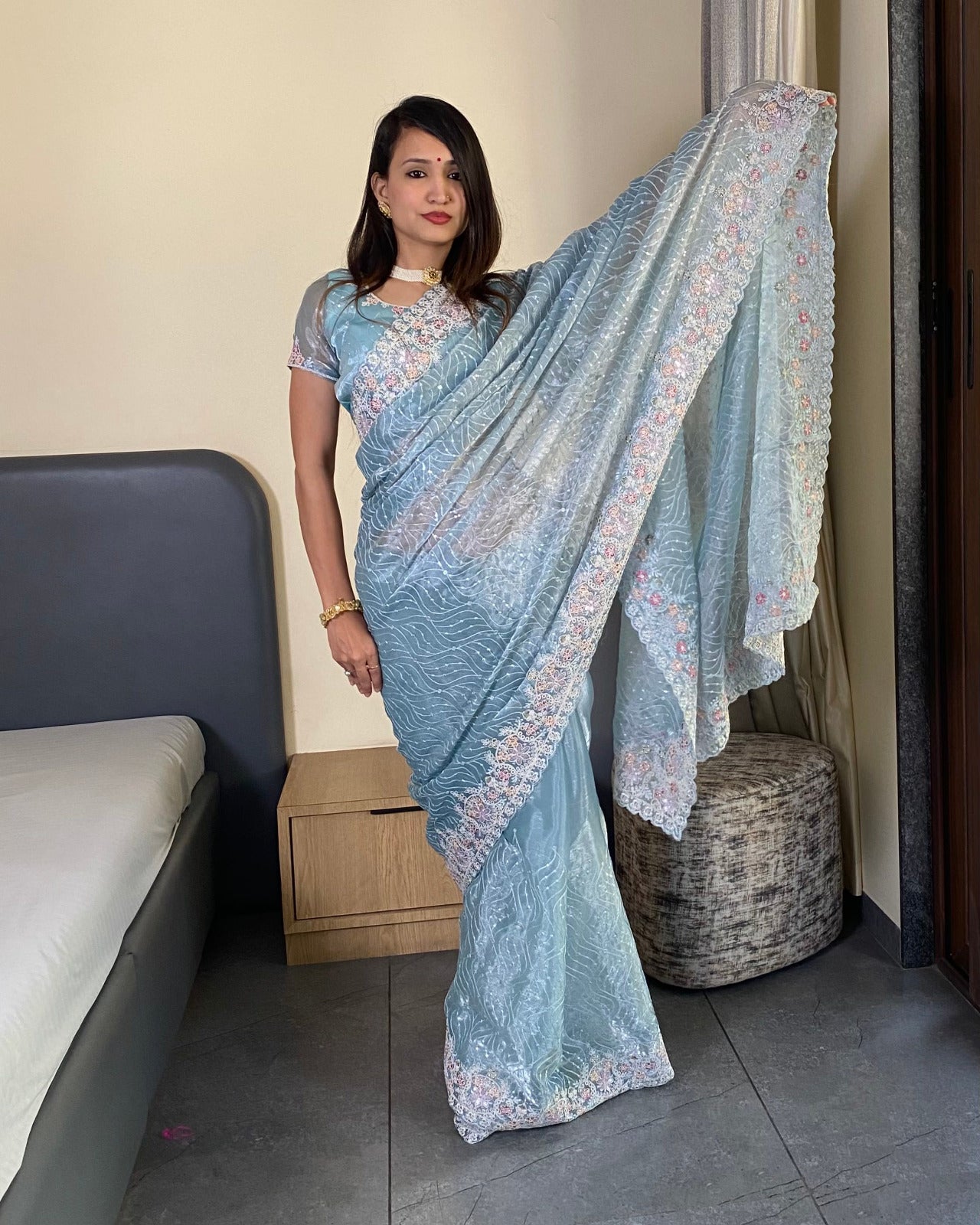 Graceful Essence Embroidered Saree