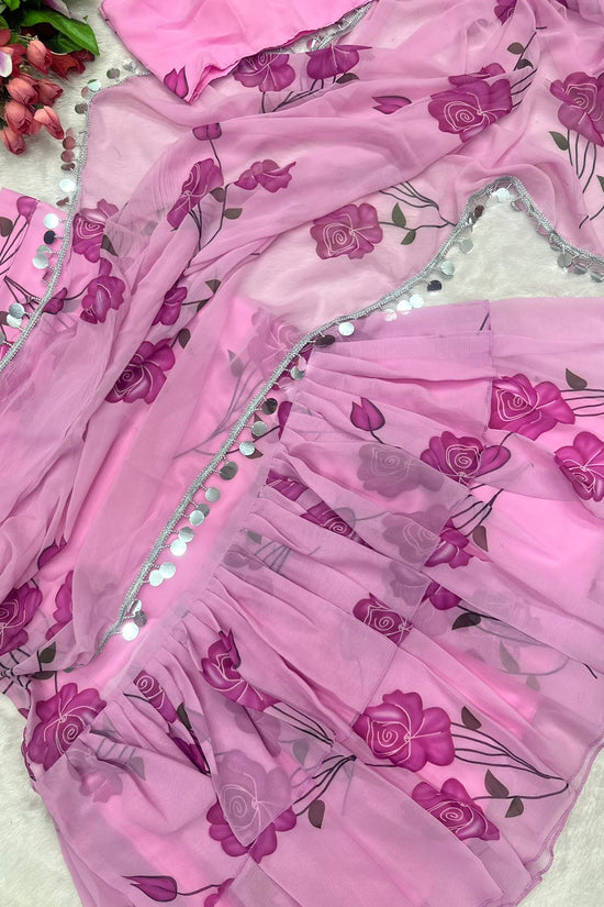 Petal Symphony In Printed Organza