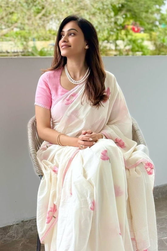 Blush Bloom Elegance Saree