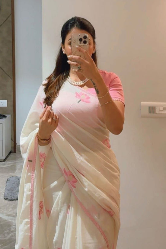 Blush Bloom Elegance Saree