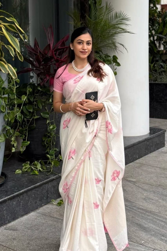 Blush Bloom Elegance Saree