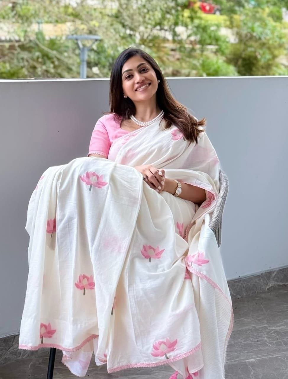 Blush Bloom Elegance Saree