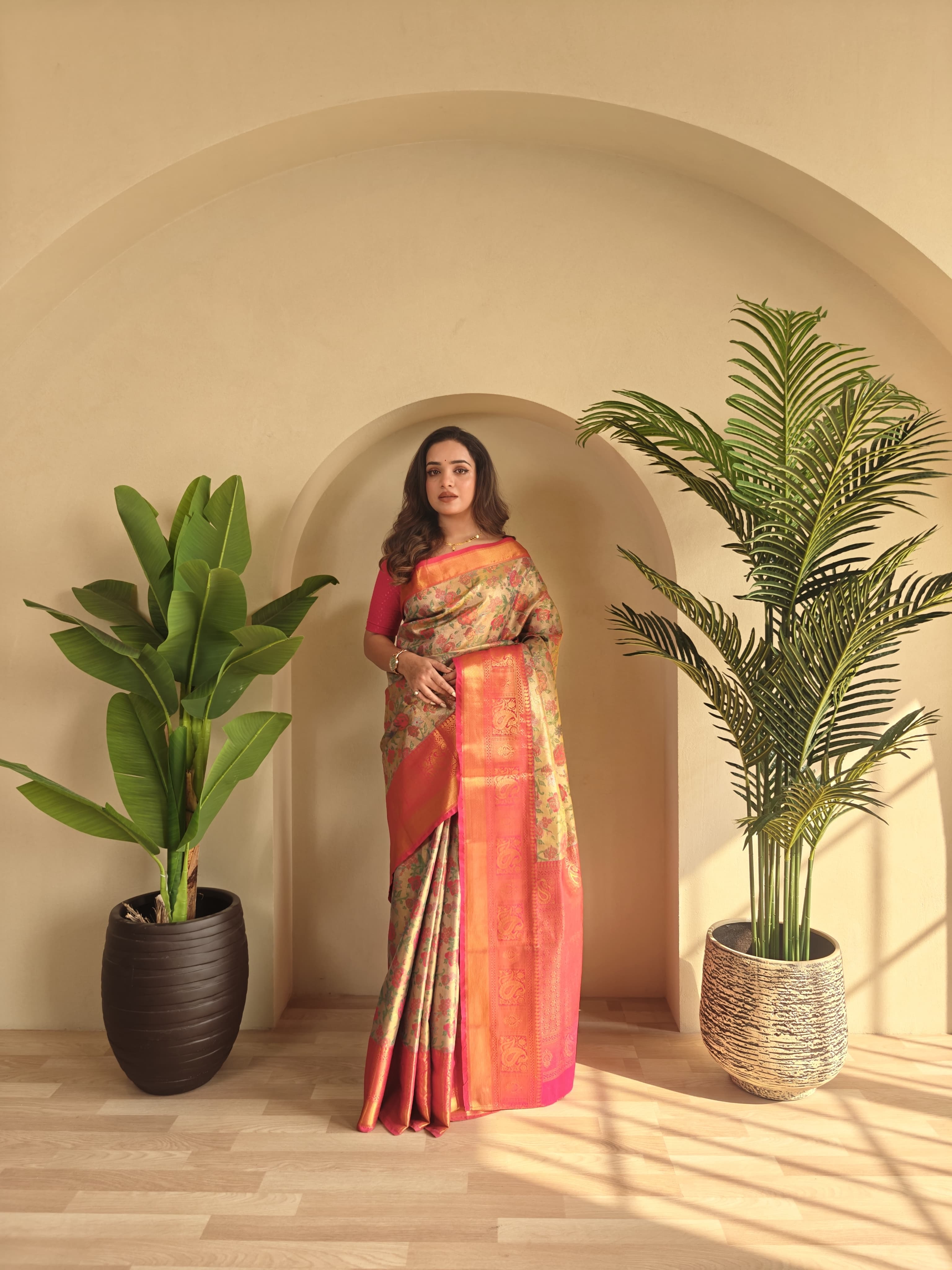 Kanchipuram Vibrant Blossom Elegance