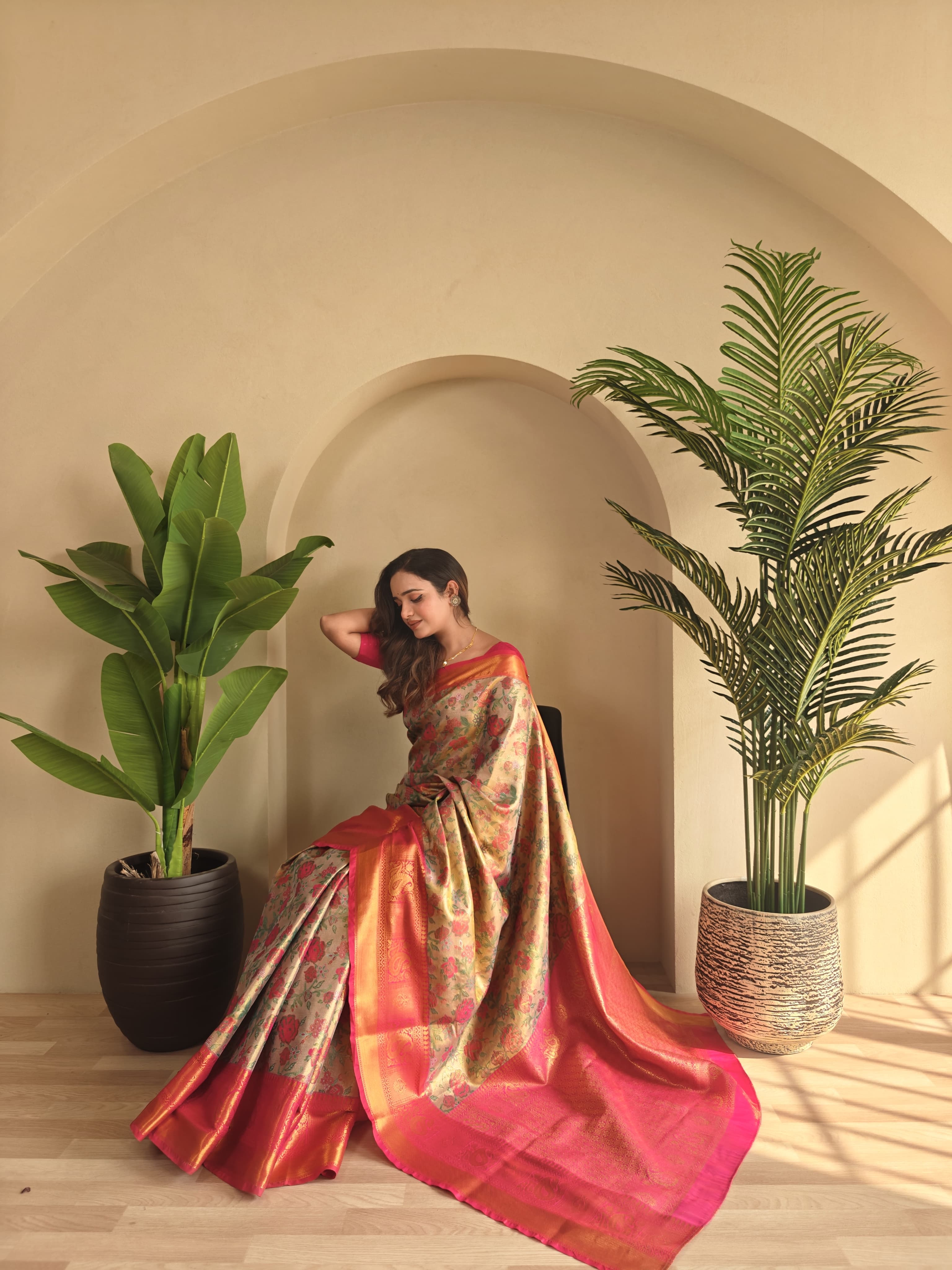 Kanchipuram Vibrant Blossom Elegance