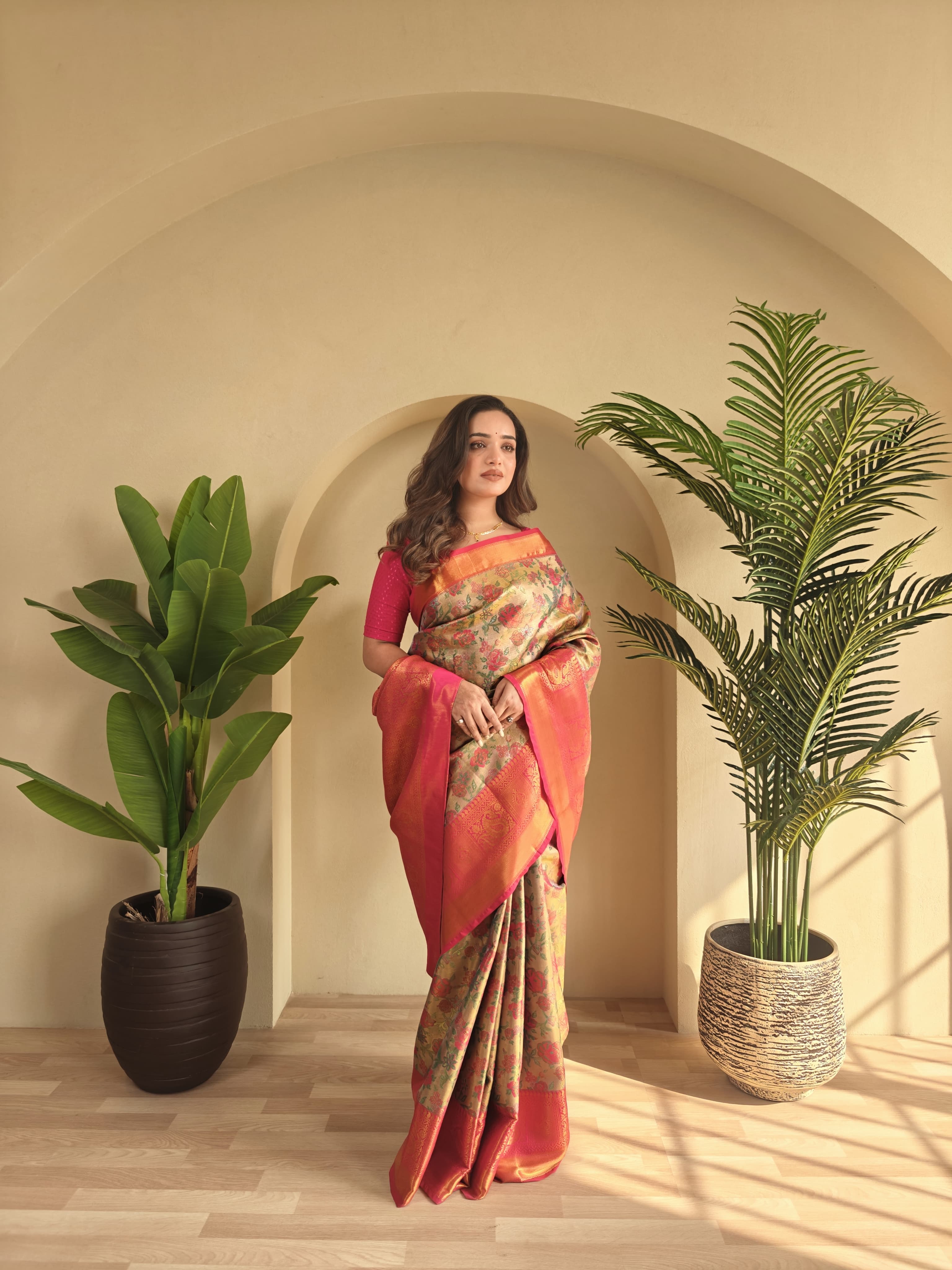 Kanchipuram Vibrant Blossom Elegance