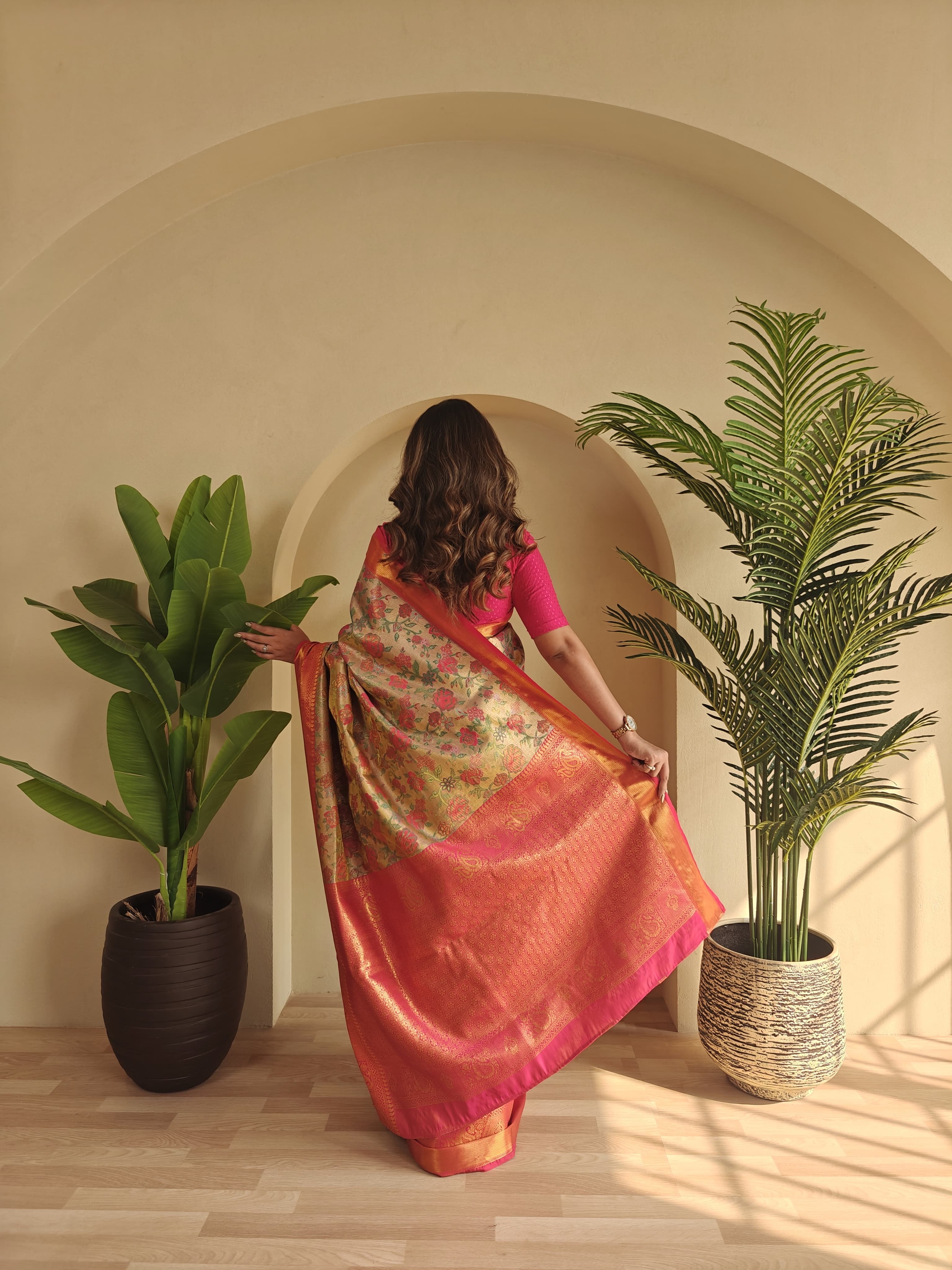 Kanchipuram Vibrant Blossom Elegance