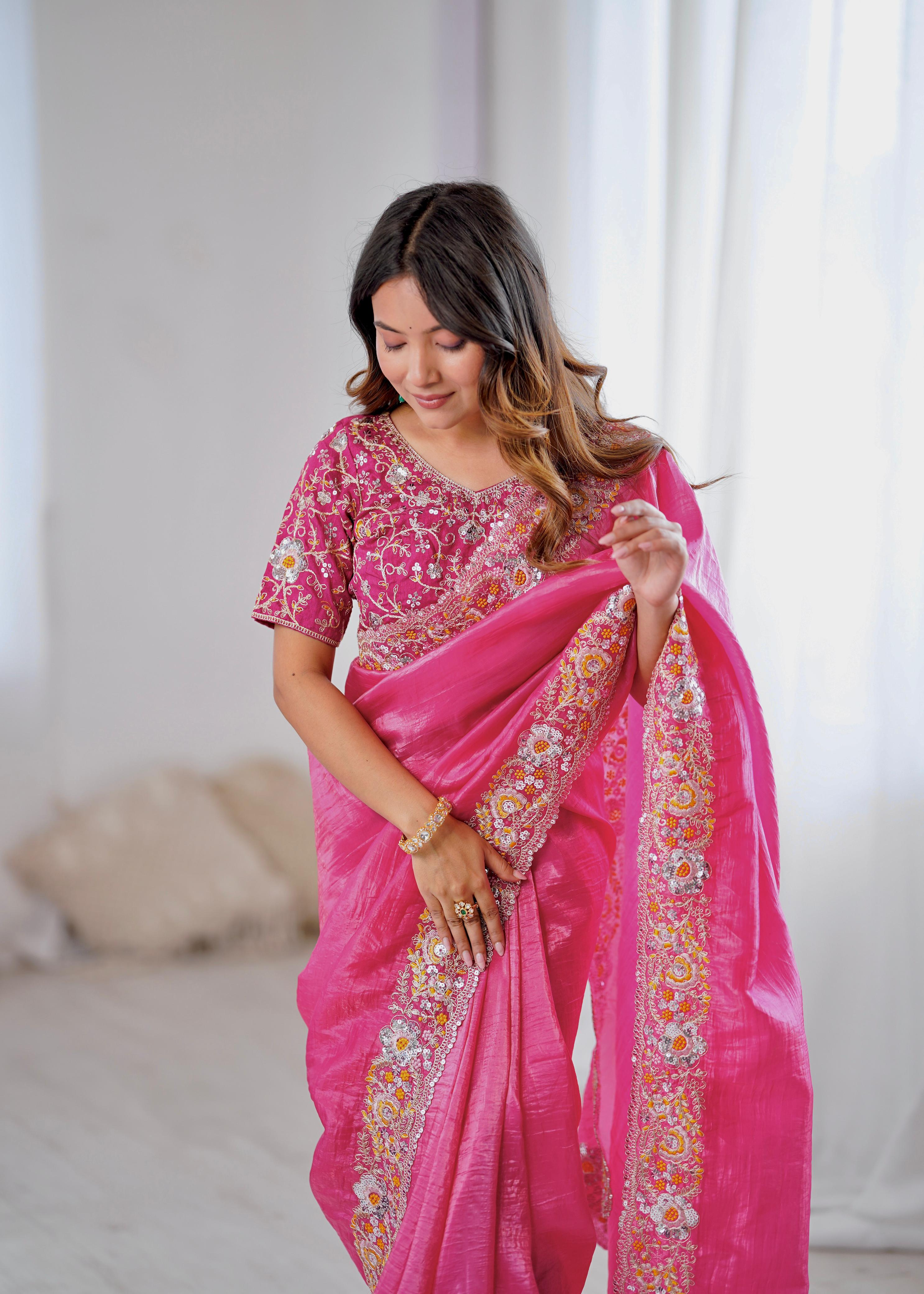 Radiant Blossom Embroidered Grandeur