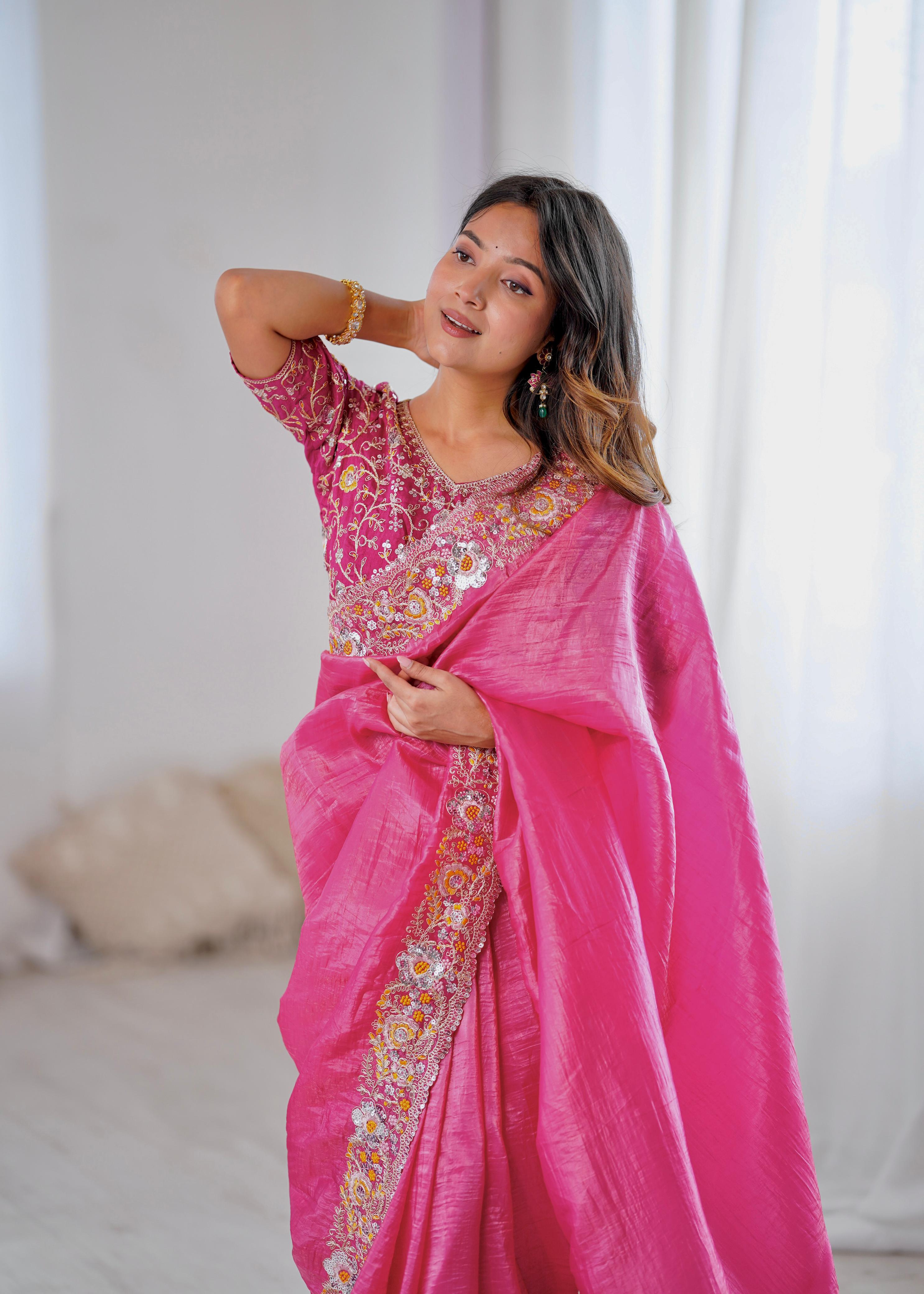 Radiant Blossom Embroidered Grandeur