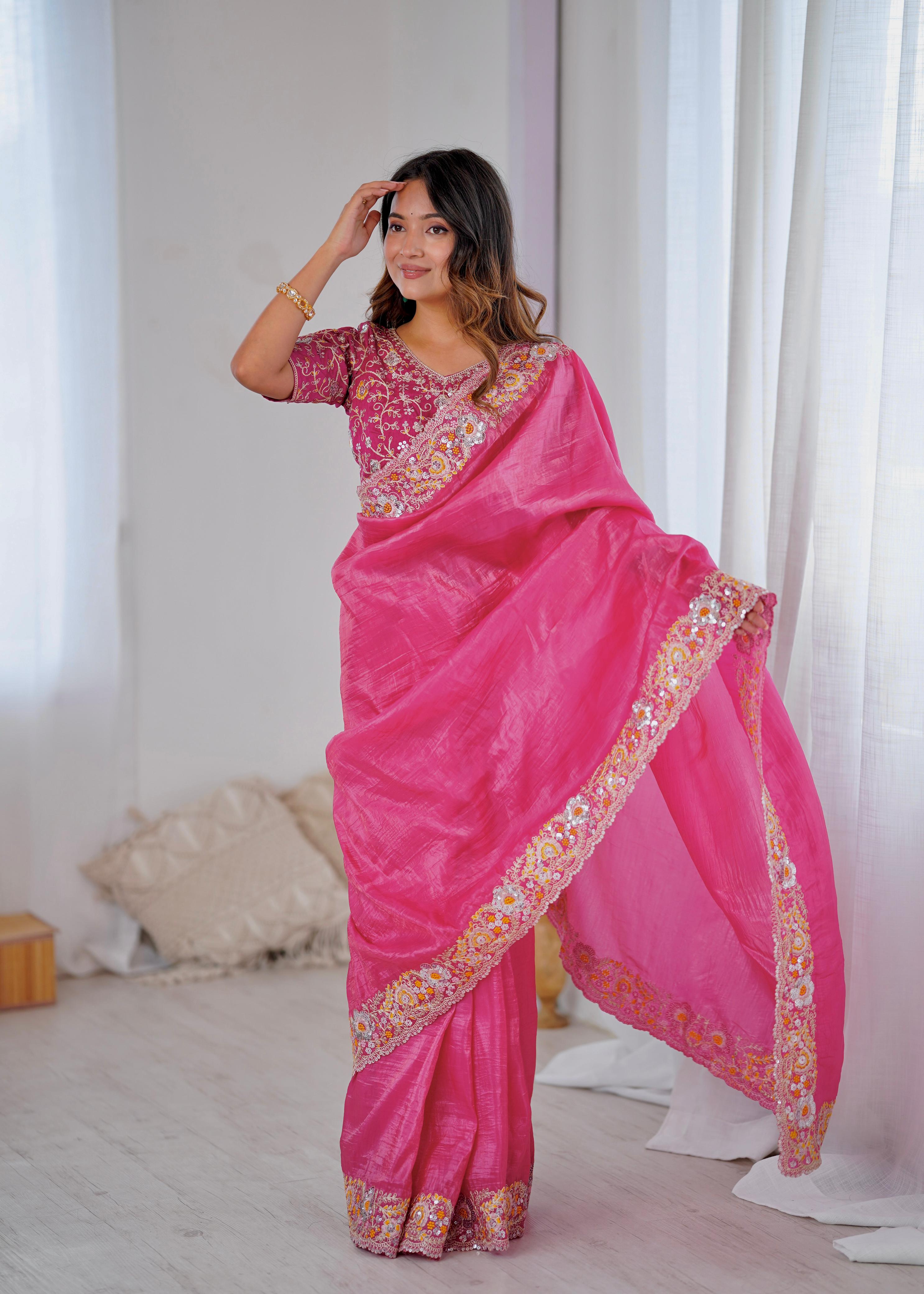 Radiant Blossom Embroidered Grandeur