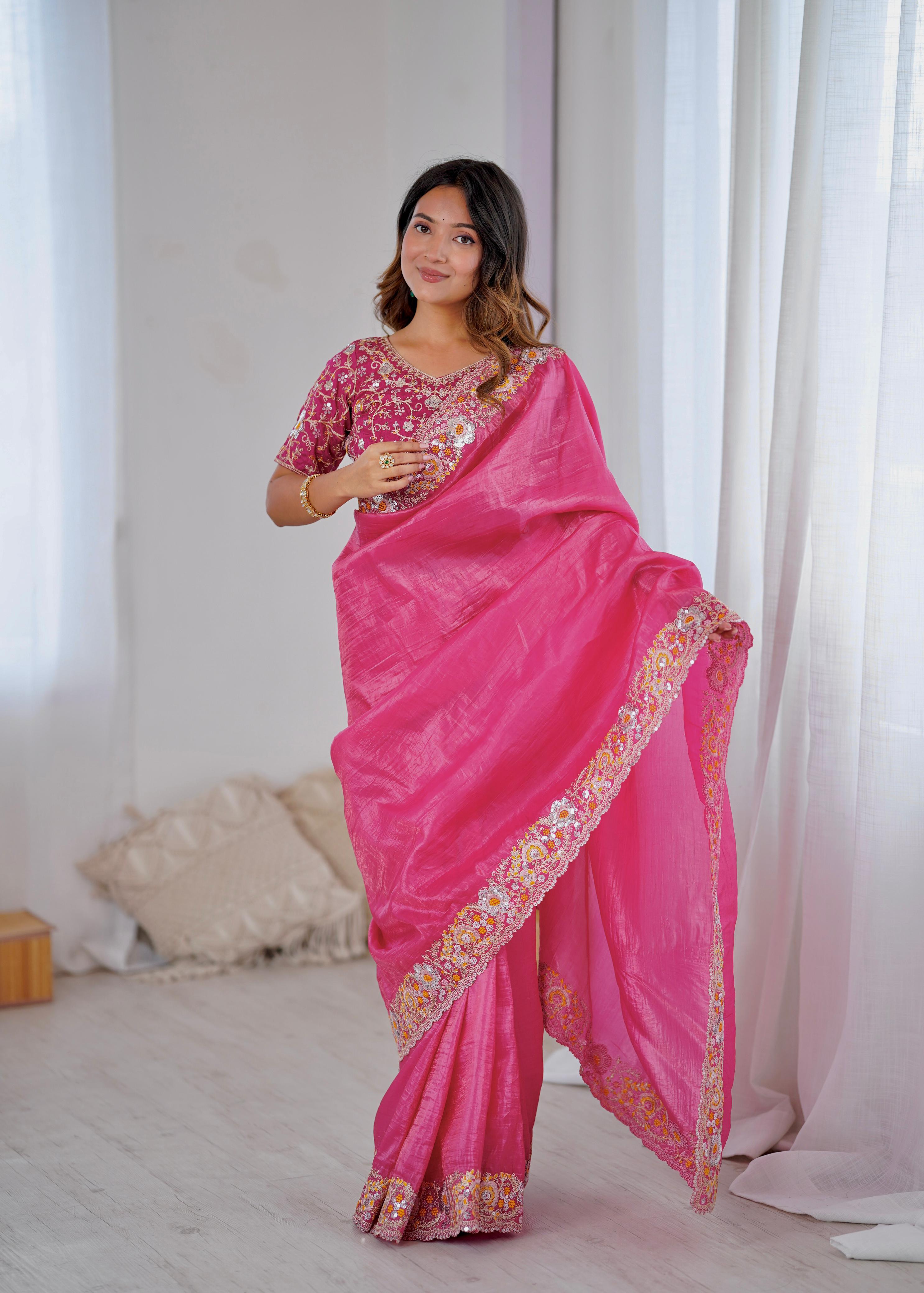 Radiant Blossom Embroidered Grandeur