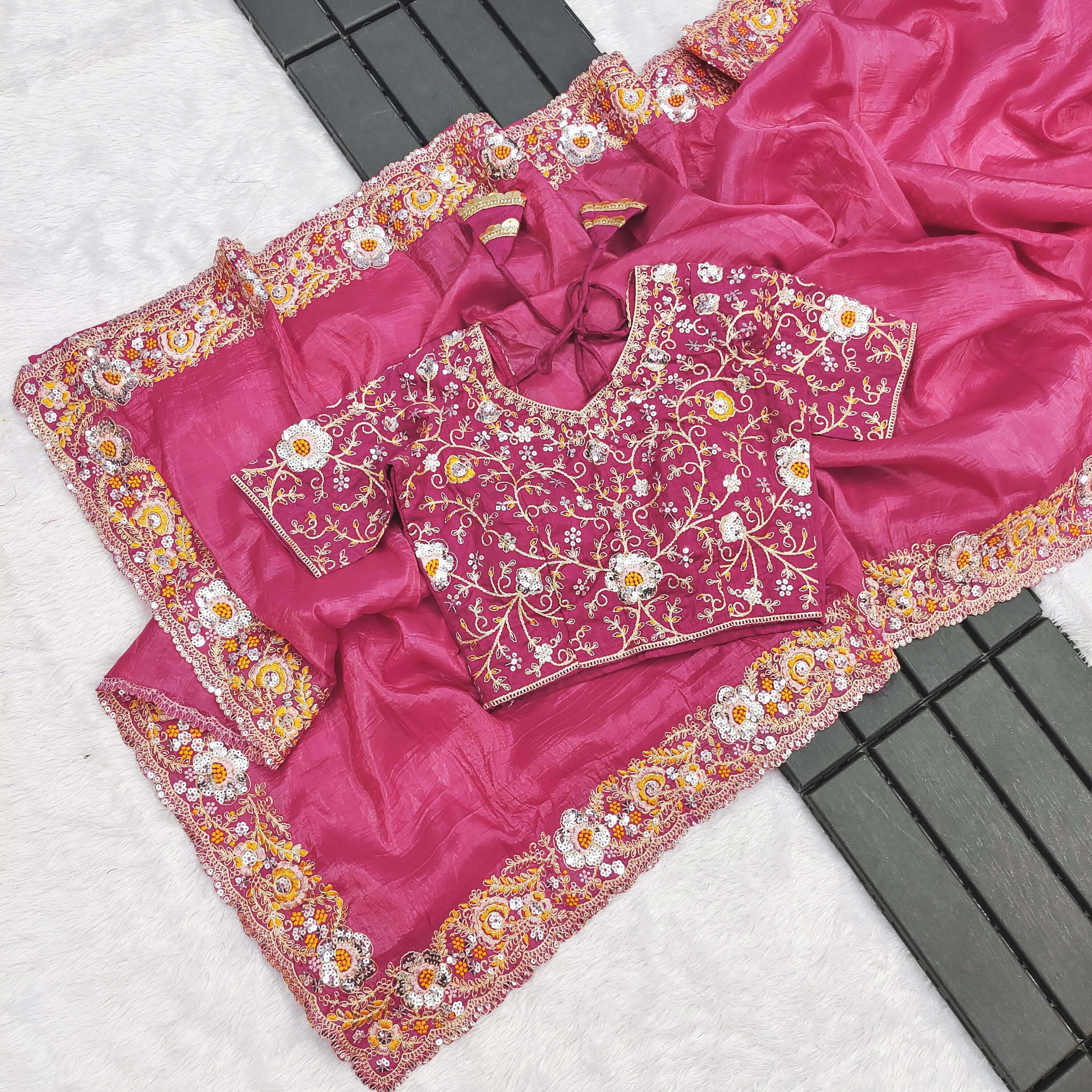 Radiant Blossom Embroidered Grandeur